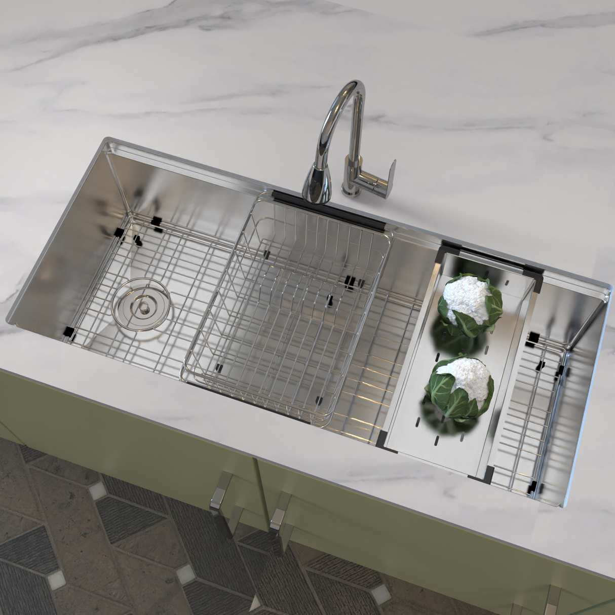 Royal Sink Workstation Series - Premium Stainless Steel Kitchen Sink, Integrated Cutting Board, Drying Rack & Accessories for Ultimate Kitchen Efficiency