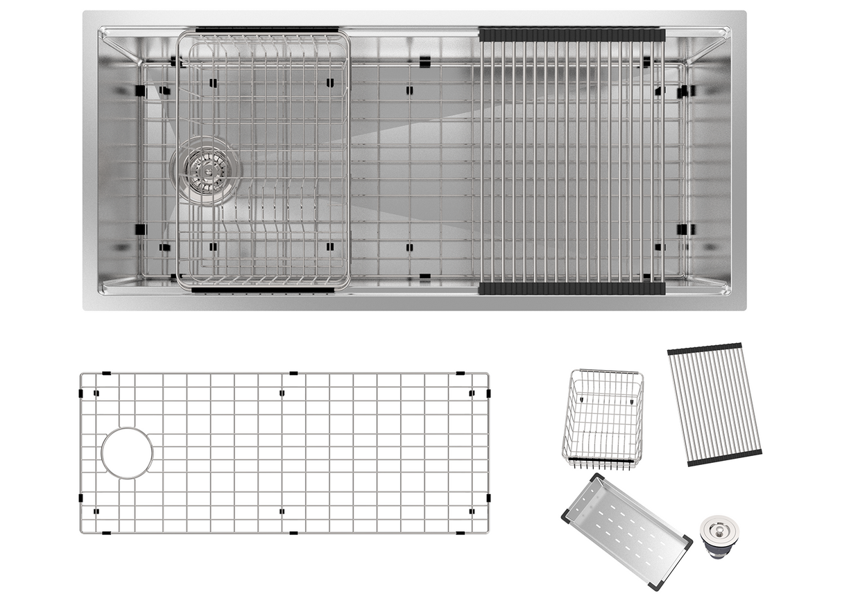 Royal Sink Workstation Series - Premium Stainless Steel Kitchen Sink, Integrated Cutting Board, Drying Rack & Accessories for Ultimate Kitchen Efficiency