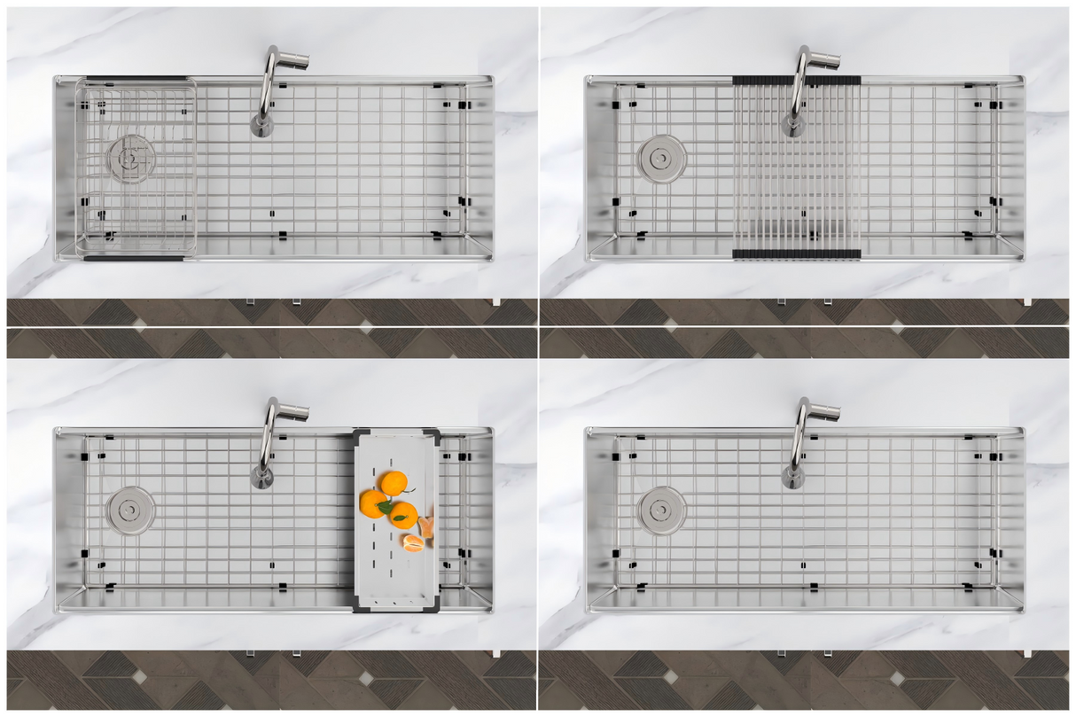 Royal Sink Workstation Series - Premium Stainless Steel Kitchen Sink, Integrated Cutting Board, Drying Rack & Accessories for Ultimate Kitchen Efficiency