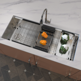 Royal Sink Workstation Series - Premium Stainless Steel Kitchen Sink, Integrated Cutting Board, Drying Rack & Accessories for Ultimate Kitchen Efficiency