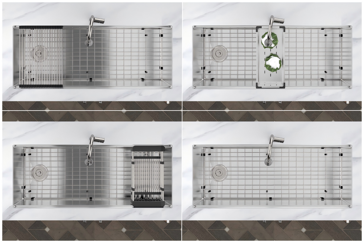 Royal Sink Workstation Series - Premium Stainless Steel Kitchen Sink, Integrated Cutting Board, Drying Rack & Accessories for Ultimate Kitchen Efficiency