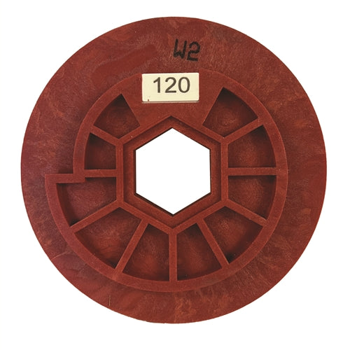 Tenax 5 Auto Edge Inline Polishing Wheel  Snail Lock Connection - close-up detail