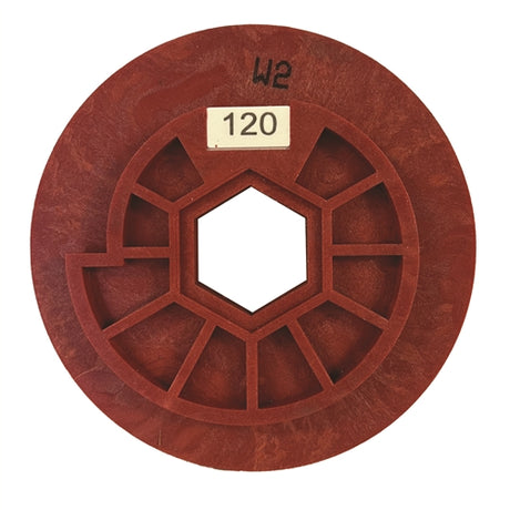 Tenax 5 Auto Edge Inline Polishing Wheel  Snail Lock Connection - close-up detail