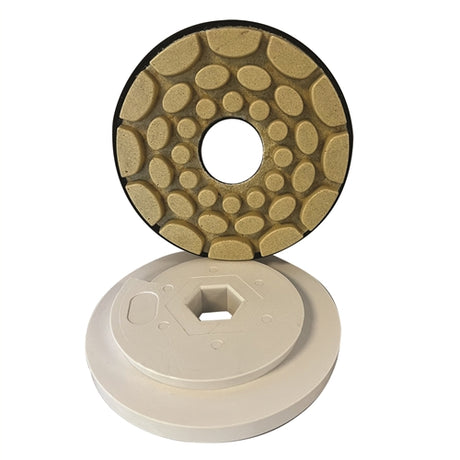 Tenax 5 Auto Edge Inline Polishing Wheel  Hook and Loop Connection - in use