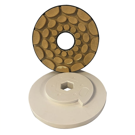 Tenax 6 Auto Edge Inline Polishing Wheel  Hook and Loop Connection - side view