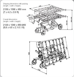Achilli SC500 PC Tilting Slab Transport Cart. 77 x 48 Table. Weight Capacity 1102 lbs - close-up detail