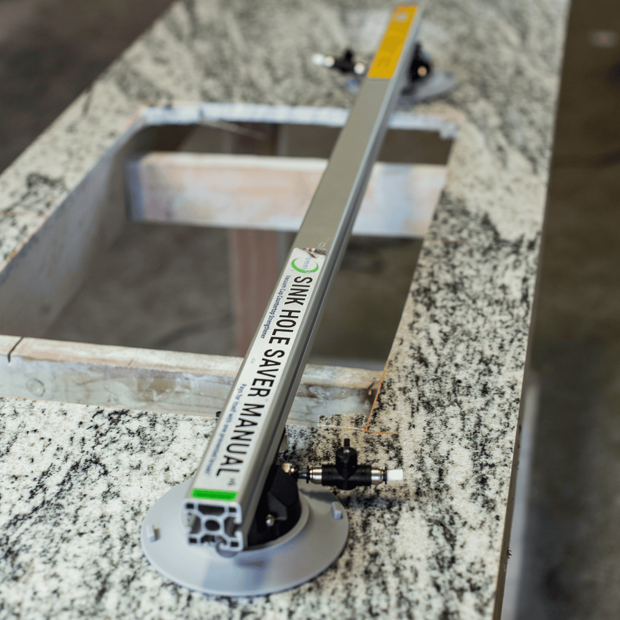 Omni Cubed 4 Sink Hole Saver v6  Countertop Reinforcement System - in use