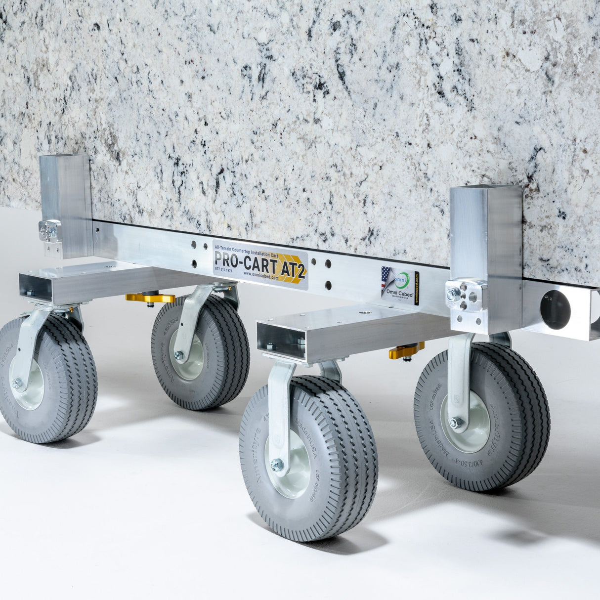 Omni Cubed Pro-Cart AT2  1,000 lb All-Terrain Heavy-Duty Slab Cart - close-up detail