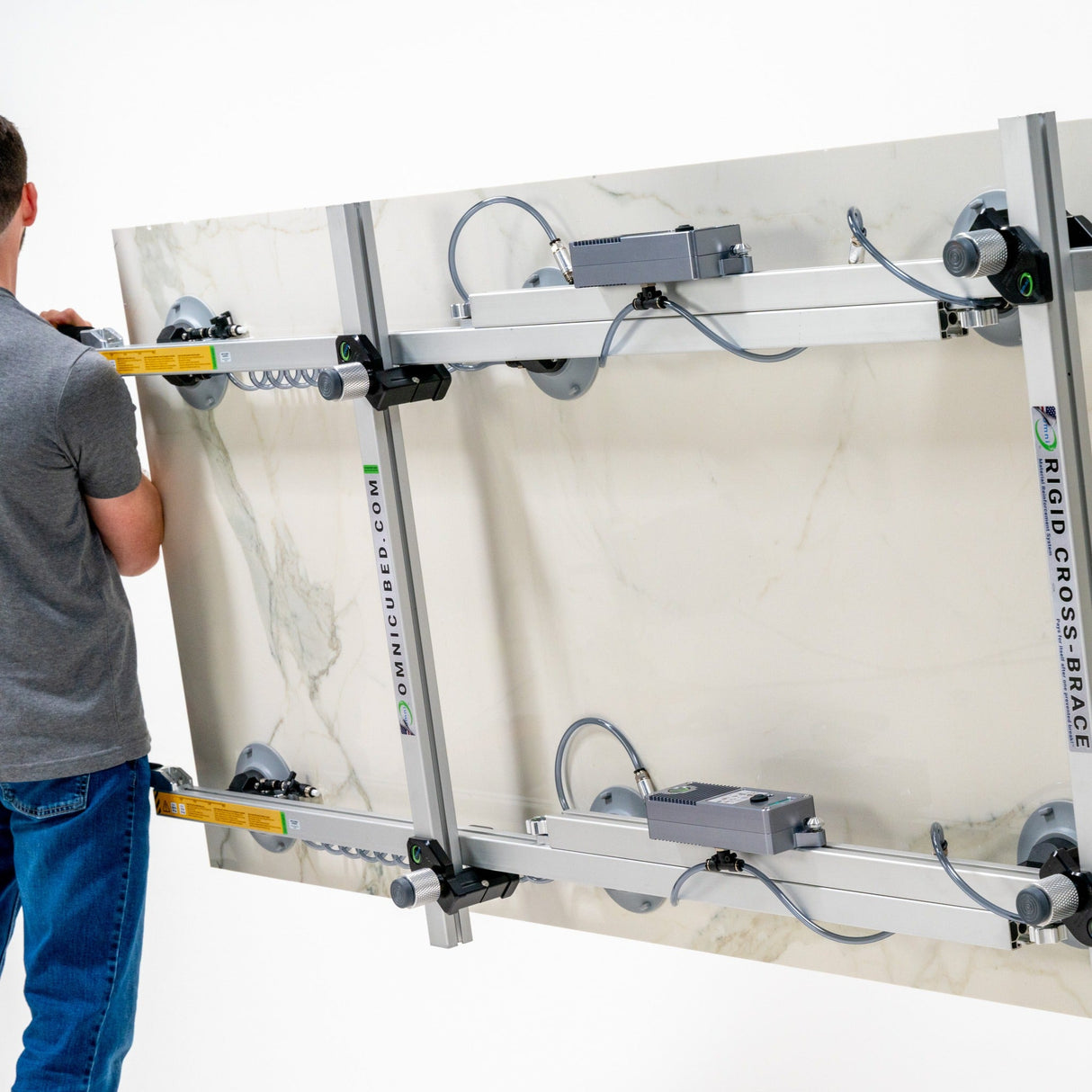 Omni Cubed S3 Slim Slab Saver 2-Rail  Thin Material Reinforcement System - in use