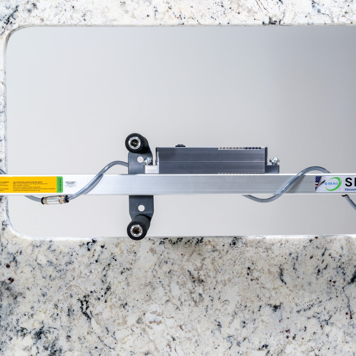 Omni Cubed Vertical Lifting Handle  Foam Grip Rail Handle for Panel Installation - side view