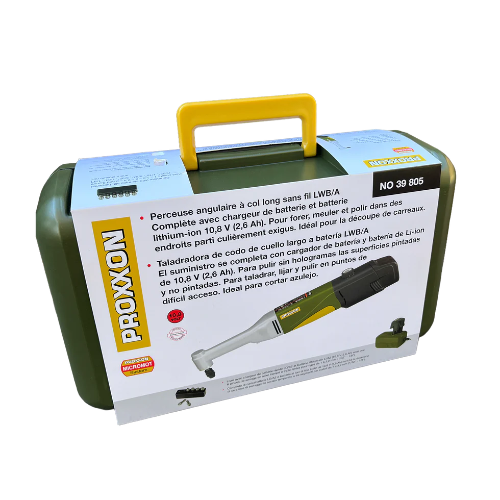 Proxxon Cordless Long Neck Angle Milling/Drilling unit LWB/A - packaging