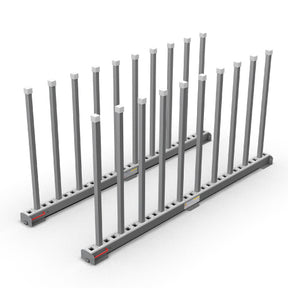 Pole For Rhino Slab Rack Without Rubber Lining, Black Rubber Cap — Shown installed on Abaco Rhino Slab Rack RSR010