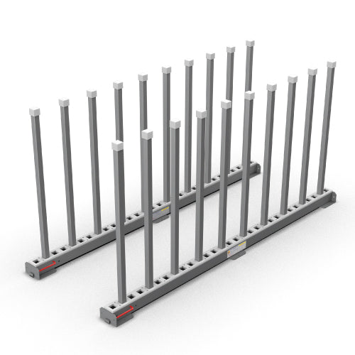 Pole For Rhino Slab Rack Without Rubber Lining, Black Rubber Cap — Shown installed on Abaco Rhino Slab Rack RSR010