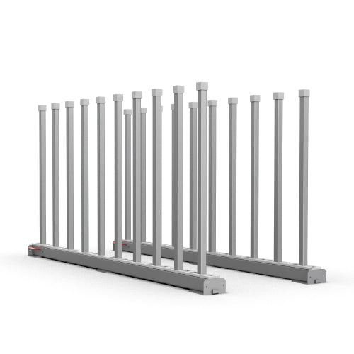 Pole For Rhino Slab Rack With Black Rubber — Shown installed on Abaco Rhino Slab Rack (rubber-lined poles)