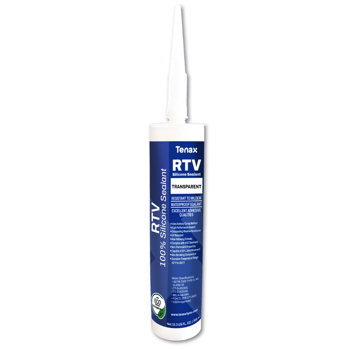 Tenax RTV Silicone Sealant 305 ML — Professional Grade - Transparent