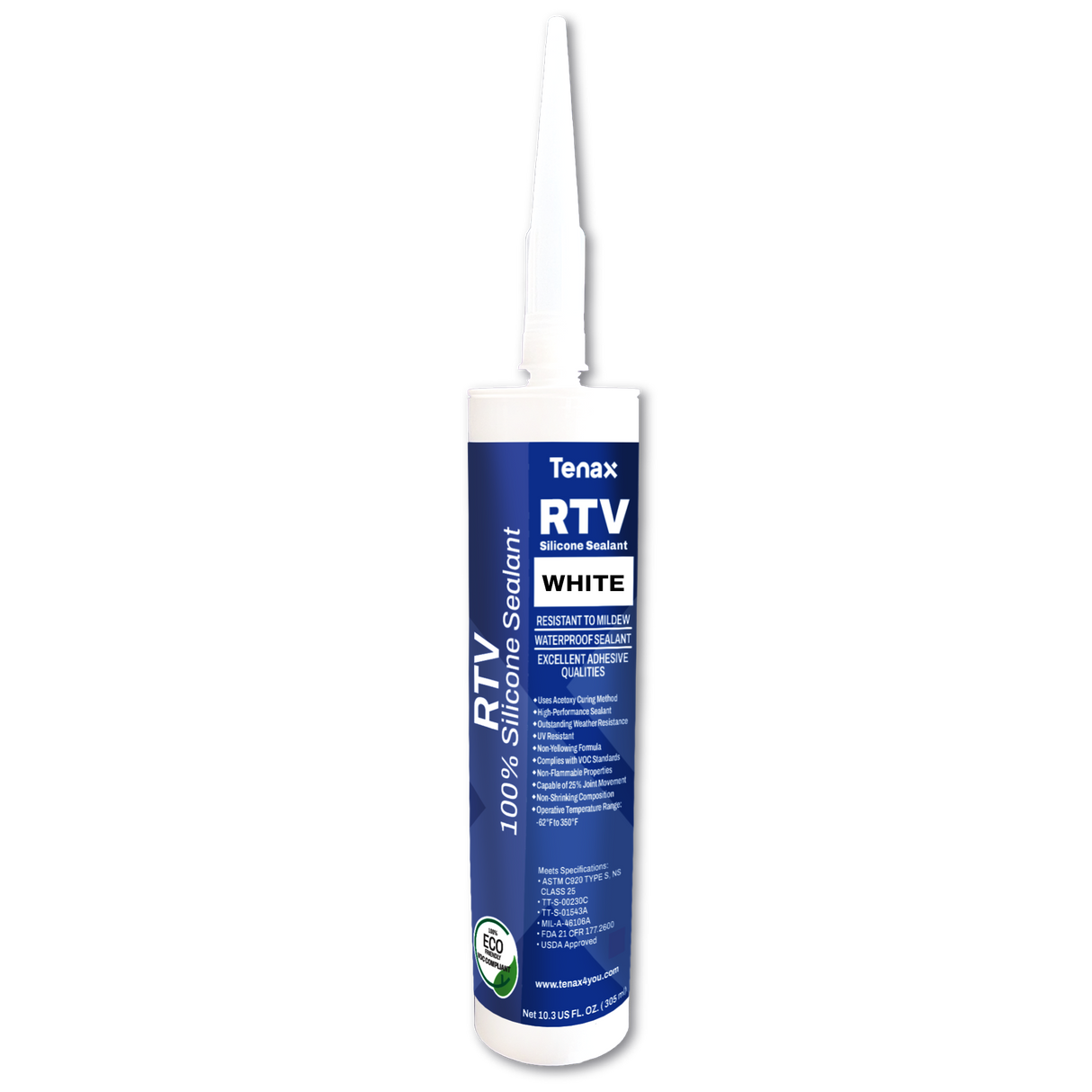 Tenax RTV Silicone Sealant 305 ML — Professional Grade - White