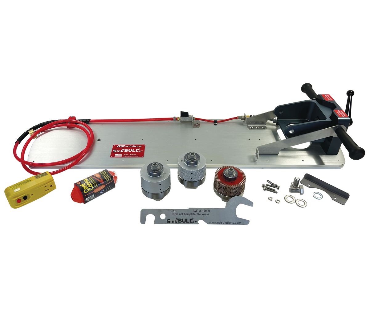 NSI Solutions Sink BULL LT - Complete Kit (Incl. Rapid Z-CUT w/bearing + 3" Course & 3" Fine Rapid Z-DRUMS w/bearing) (excludes Makita) - Dynamic Stone Tools