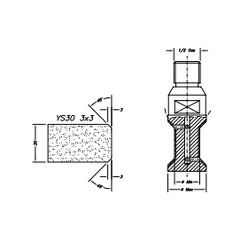 Marmo Elettromeccanica YS30 3x3 Chamfer Step - 30mm Diamond Profiling Wheel - Line 20 CNC 1/2 Gas Sinkhole