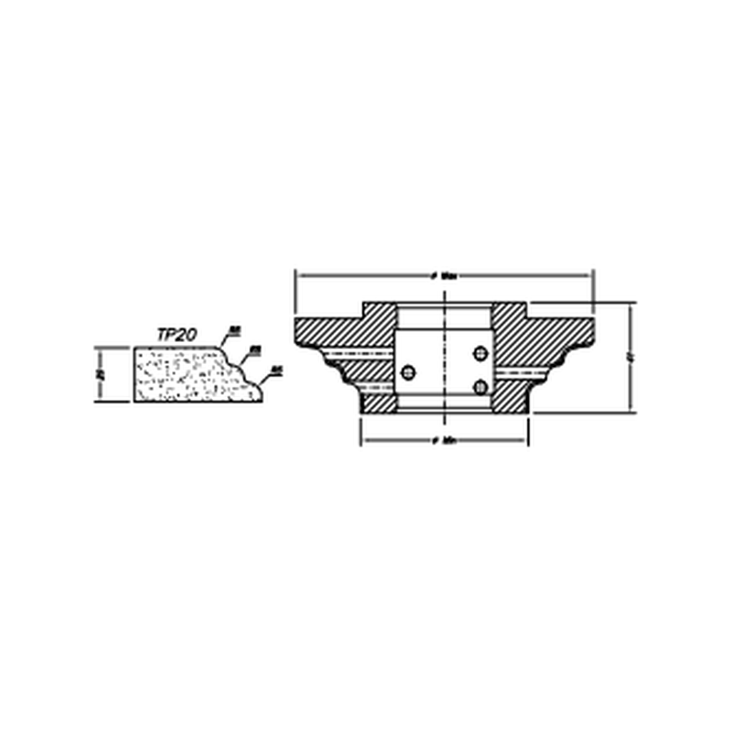 Marmo Elettromeccanica TP20 Triple Pencil Waterfall - 20mm Diamond Profiling Wheel - Line 60 CNC Bore 35mm