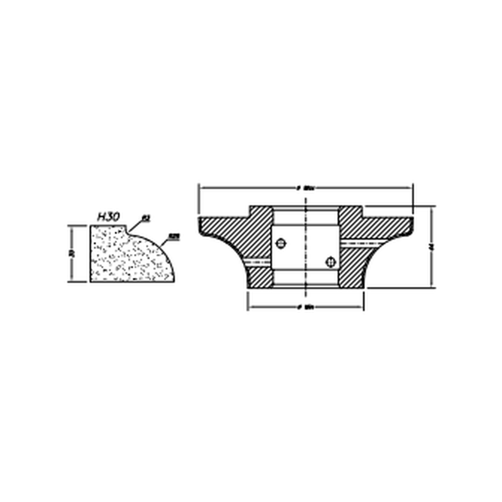 Marmo Elettromeccanica H30 Dupont - 30mm Diamond Profiling Wheel - Line 60 CNC Bore 35mm