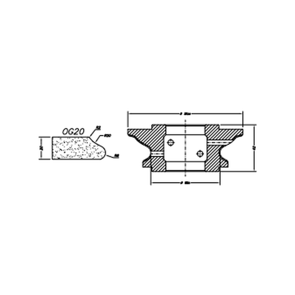 Marmo Elettromeccanica OG20 Ogee Bullnose - 20mm Diamond Profiling Wheel - Line 60 CNC Bore 35mm