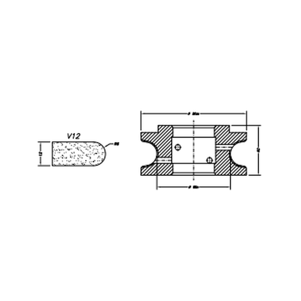 Marmo Elettromeccanica V12 Bevel - 12mm Diamond Profiling Wheel - Line 60 CNC Bore 35mm