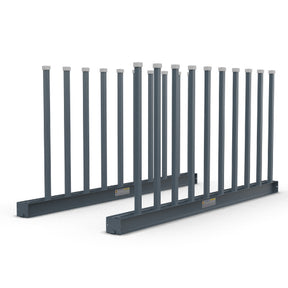 Pole For Slab Racks With Black Rubber Lining (50X50X1500Mm) — Shown installed on Abaco Slab Rack SRK010R