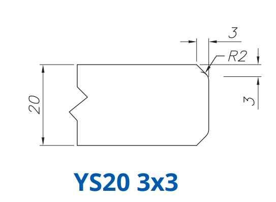 YS20 3X3(20mm Double Chamfer 3x3 - Router Bits)
