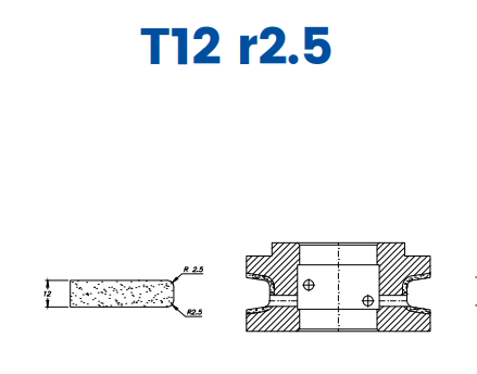 T12 r2.5(12mm Eased Top & Bottom r2.5 - Line 60 (Bore 35))