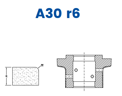 A30 r6(30mm r6 Eased Edge (? Radius) - Line 60 (Bore 35))