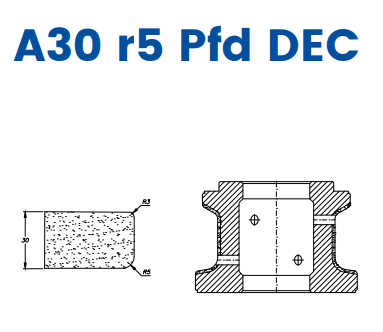 A30 r5 PFD DEC(30mm r5 Closed Eased Edge (? Radius) - Line 60 (Bore 35))