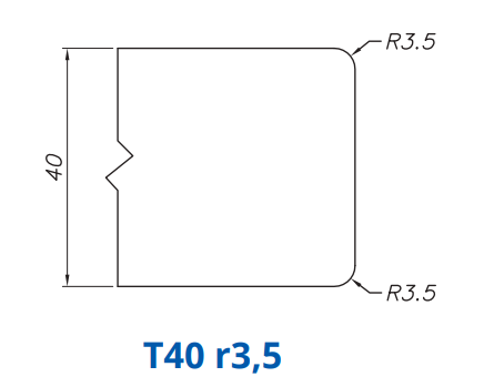 T40 r3.5(40mm Eased Top & Bottom r3.5 - Router Bits)