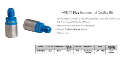 APEXX Incremental Cutting Bits & Adapters