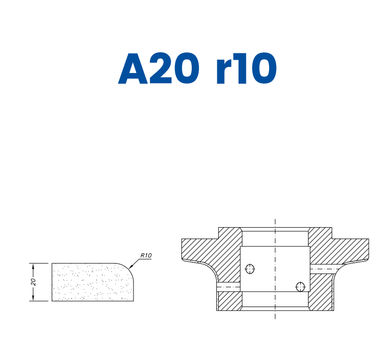 A20 r10 (20mm Half Bullnose - Line 60 (Bore 35))