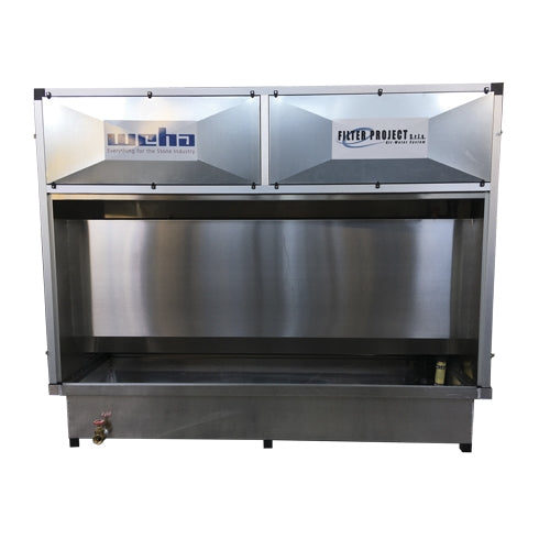 Weha Filter Project 10 ft Wet Dust Collector Booth for Stone Fabrication - in use