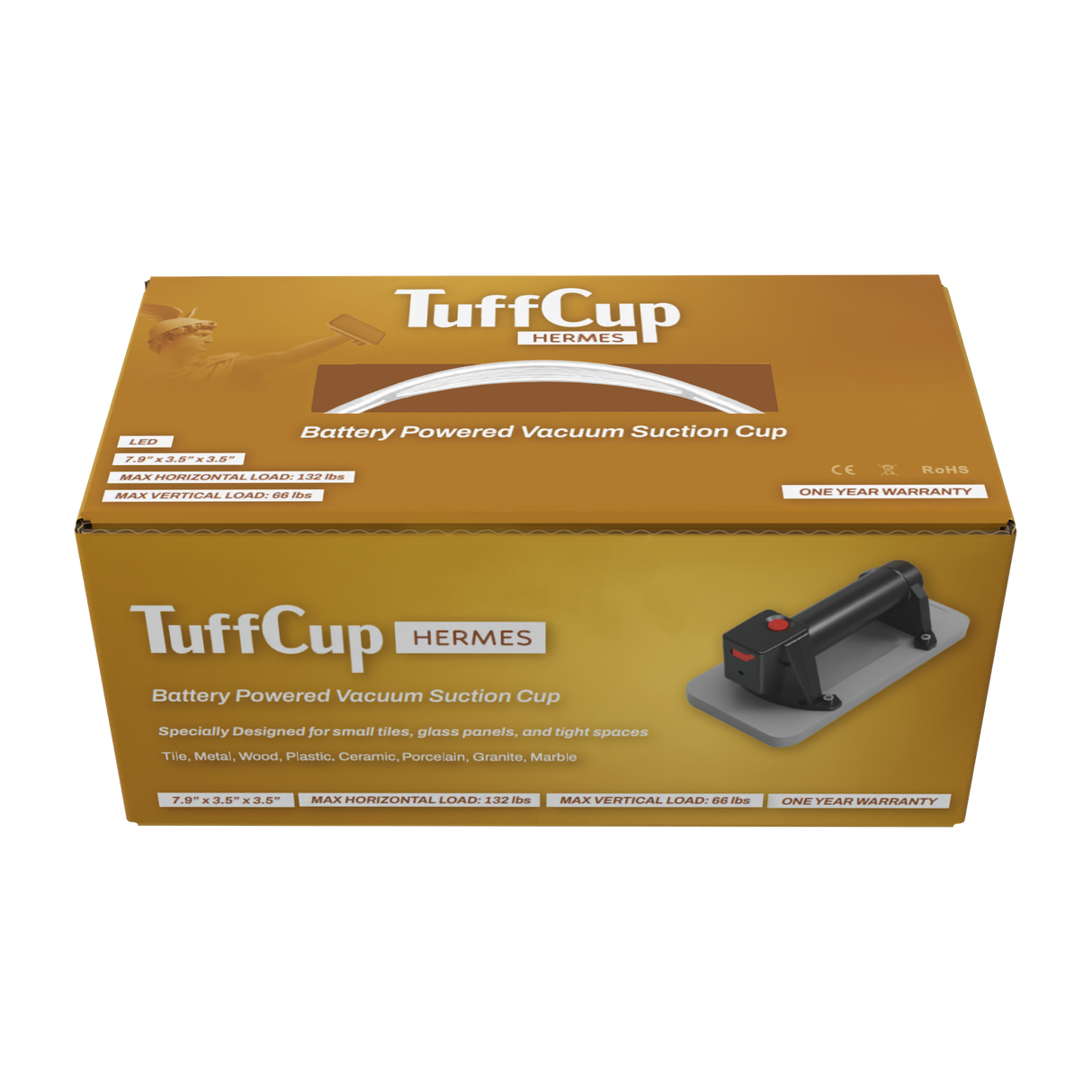TuffCup Hermes Mini Battery Powered Vacuum Cup – Compact Electric Suction Lifter