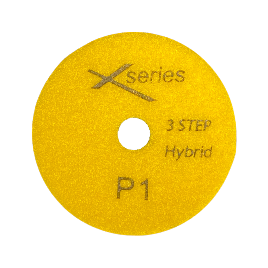 3 Step White Resin Hybrid Pads for Quartz & Granite — X Series