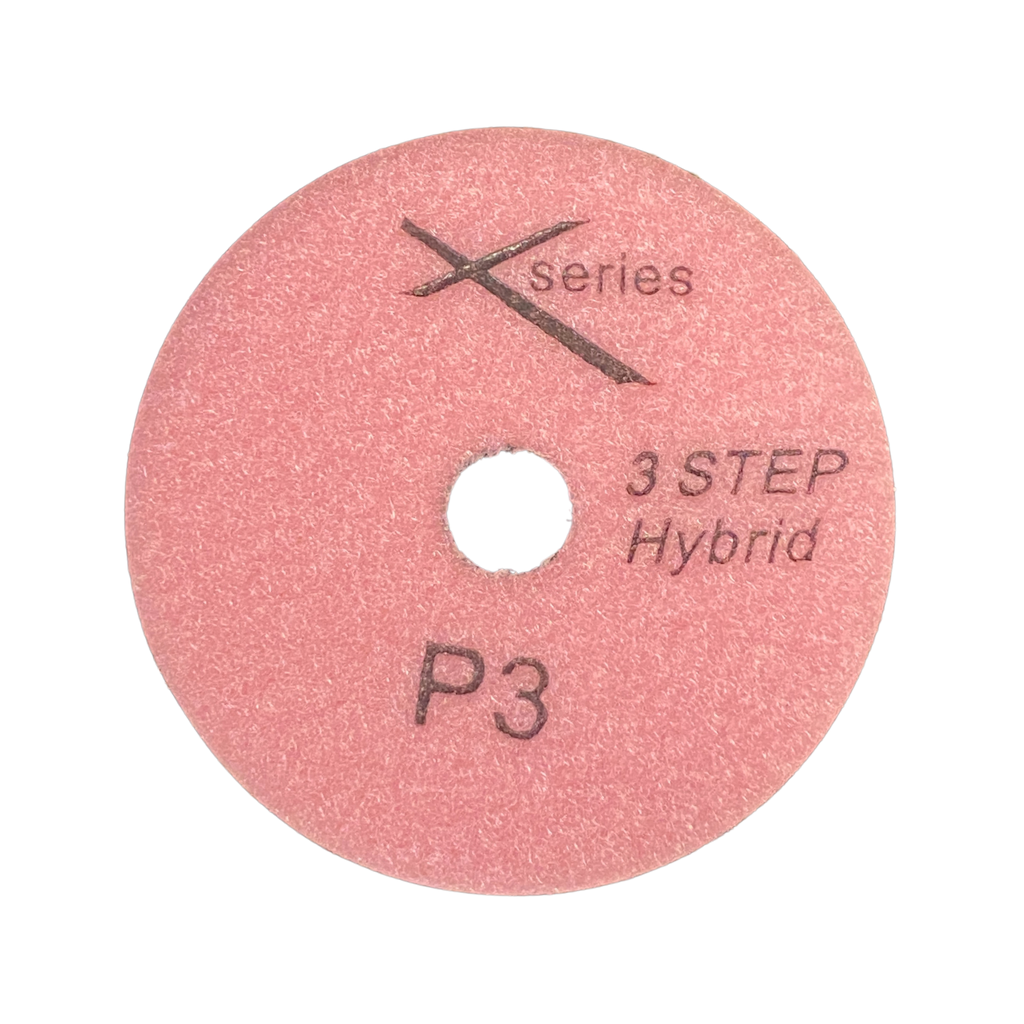 3 Step White Resin Hybrid Pads for Quartz & Granite — X Series