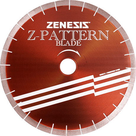 ZENESIS Z-Pattern Bridge Saw Blade - 16" - 50/60 Arbor , for CNC and Robotic Stone Saws - Dynamic Stone Tools