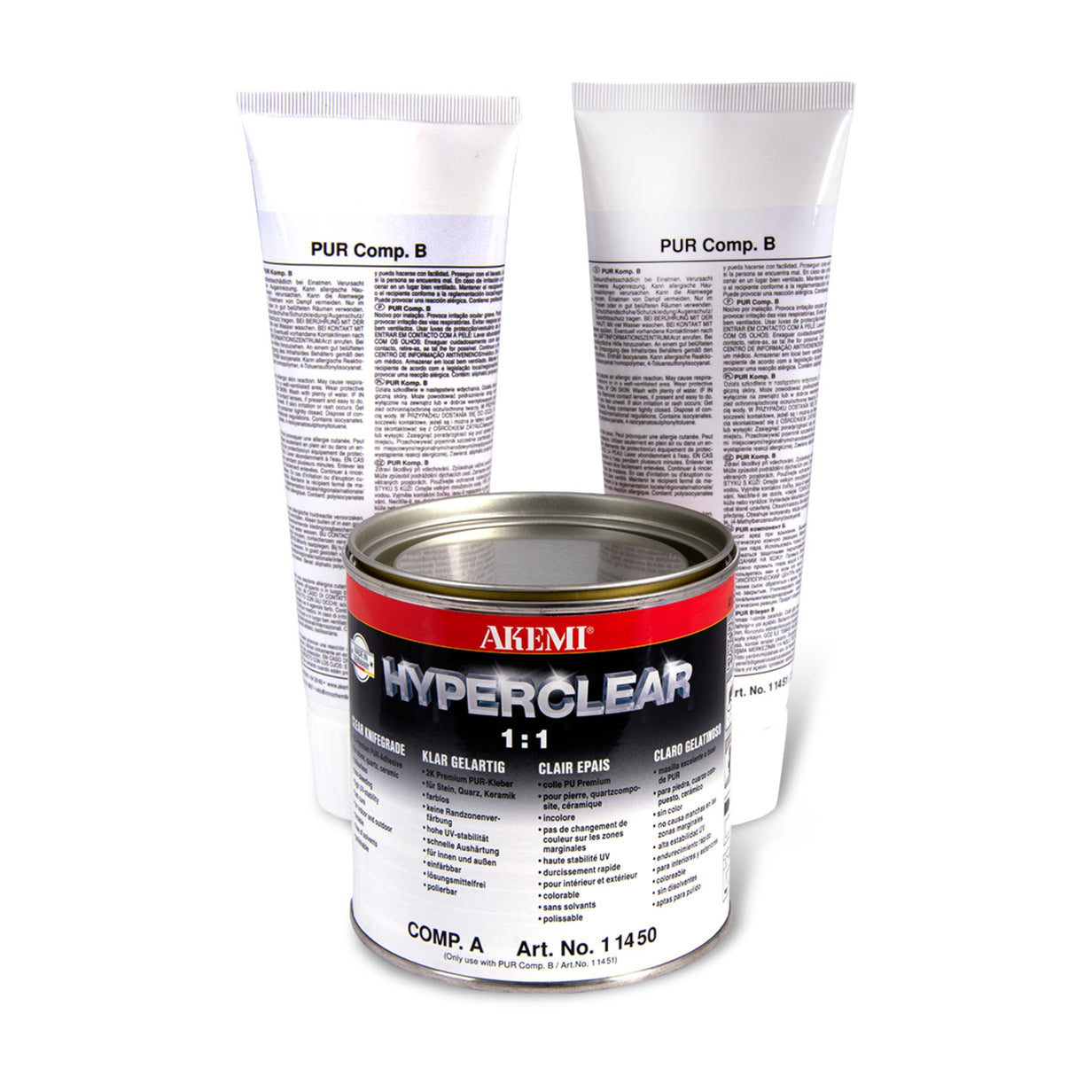 Akemi Hyperclear 1 kg. - Ultra Strong 2-Component Clear Urethane Adhesive - Dynamic Stone Tools