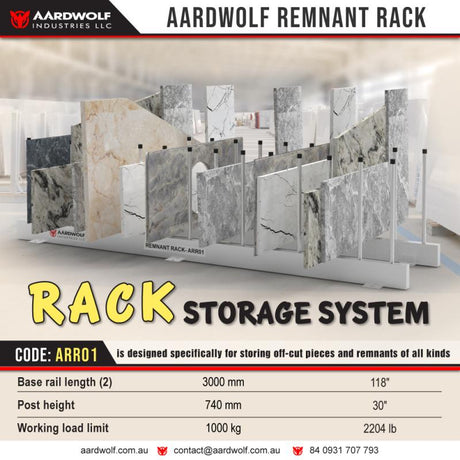 Aardwolf ARR01 Aardwolf Remnant Rack - 118" (3m) Long with 15 Open Holes per Side for the Poles, 30" (740 mm) High