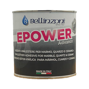 Bellinzoni Epower Advance — Translucent Knife-Grade Vinyl Ester Adhesive for Marble, Quartz & Ceramic (750 mL Kit)