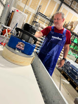 Weha Blue Double Layer Apron for Stone Fabrication
