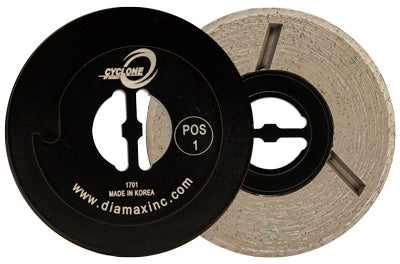 Diamax Cyclone Snail Lock Auto-Edge System -- Cup Wheel and Velcro Pads