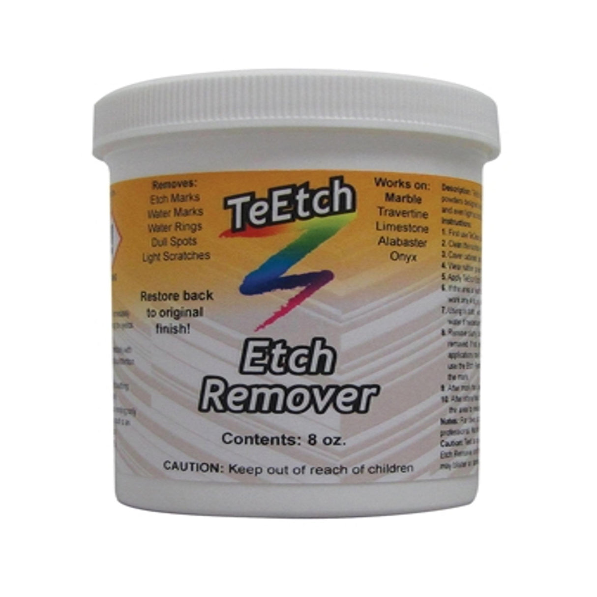 Tenax TeEtch 8 oz. Etch & Water Mark Remover for Marble, Travertine, & Limestone  Polishing Compound