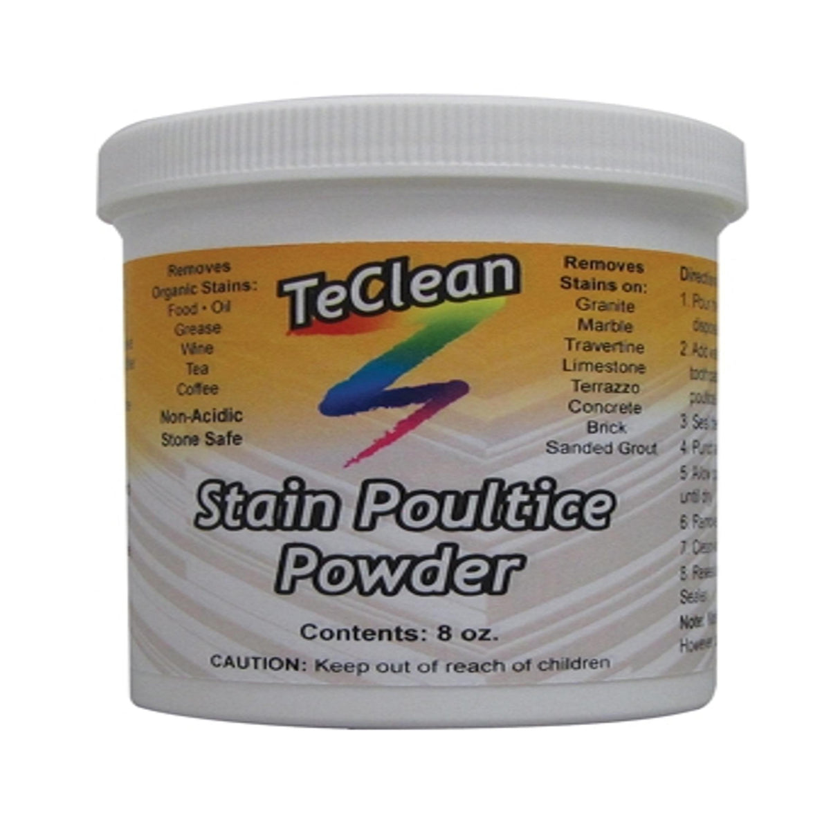 Tenax TeClean 8 oz. Stain Remover Poultice Powder for Natural Stone  Removes Oil, Grease, Wine & More