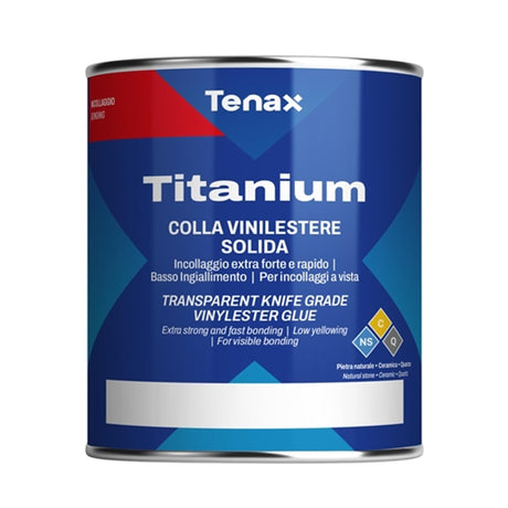 Tenax Titanium Extra Clear Knife Grade Glue Fast Curing, Low Yellowing, for Marble, Granite & Quartz