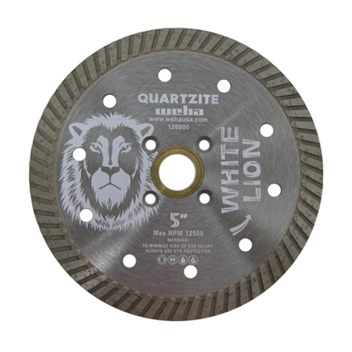 Weha USA White Lion Quartzite Bridge Saw Blade with 60mm Arbor for Quartzite, Granite and Engineered Stone