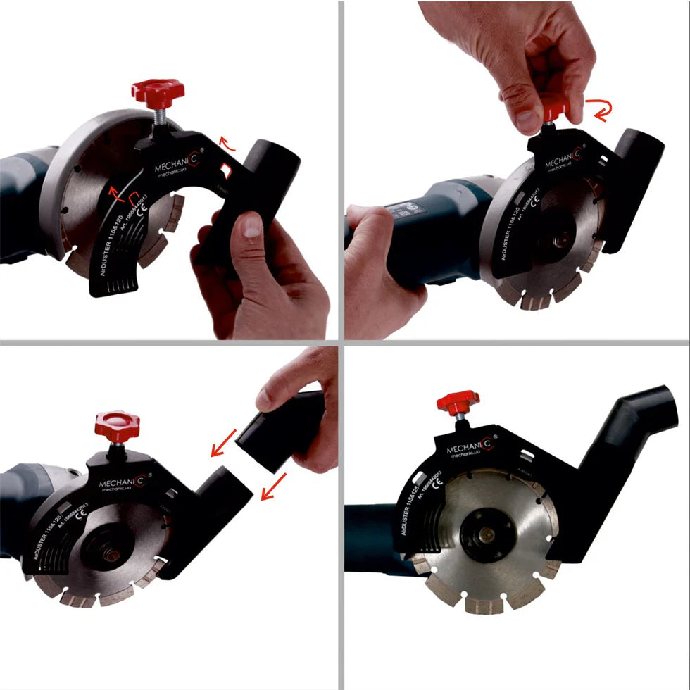 AirDUSTER Angle Grinder Cutting Guard with Dust Removal – 5", 7", 9" Sizes