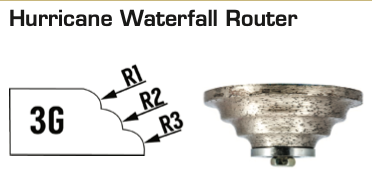 HURRICANE 3CM WATERFALL TRIPPLE PENCIL ROUTER BIT